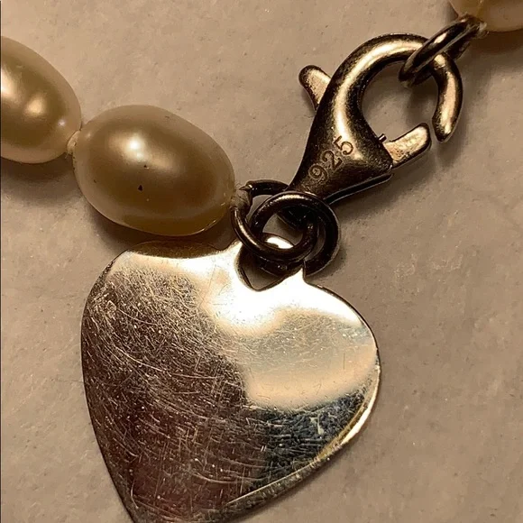 Carolyn Pollack Silver/Pearls I am loved charm